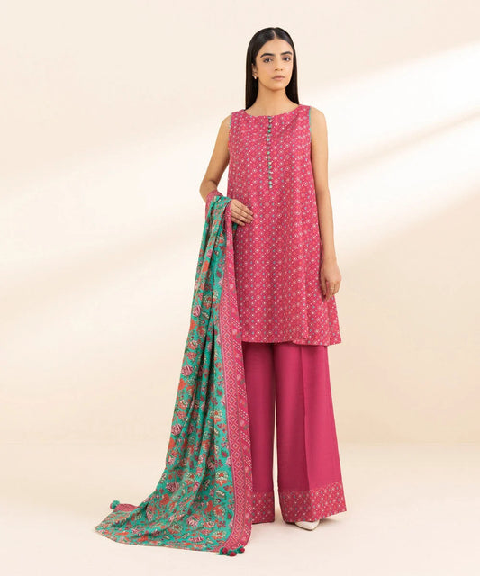 SAPPHIRE – Printed Khaddar 3 Piece Unstitched Suit