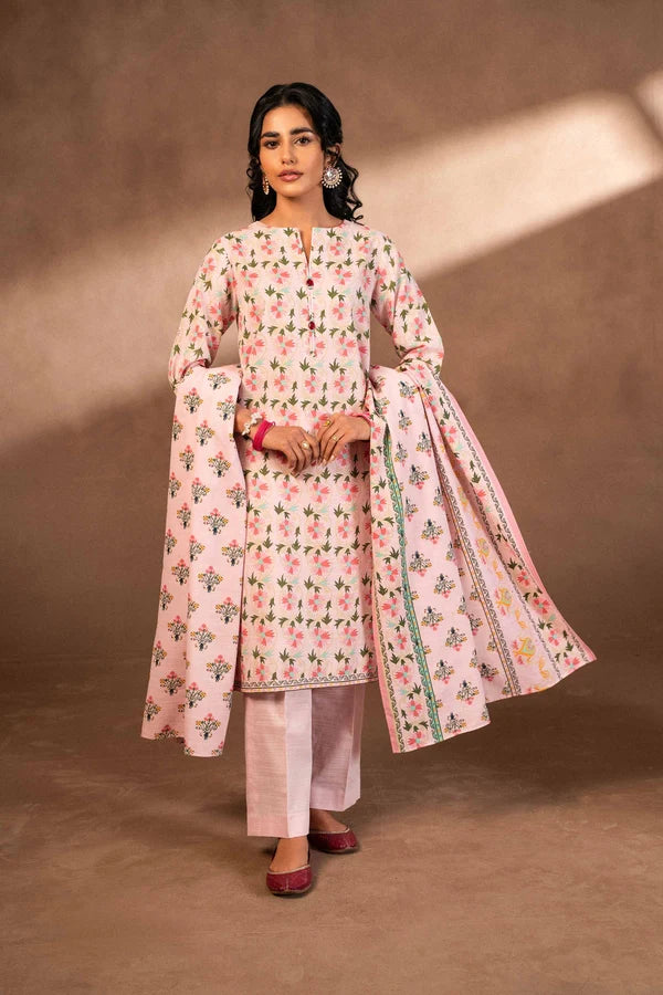 Nishat Printed 3-Piece Unstitched Khaddar Suit