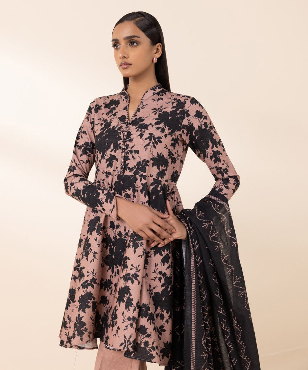 2 Piece Printed Light Khaddar Suit