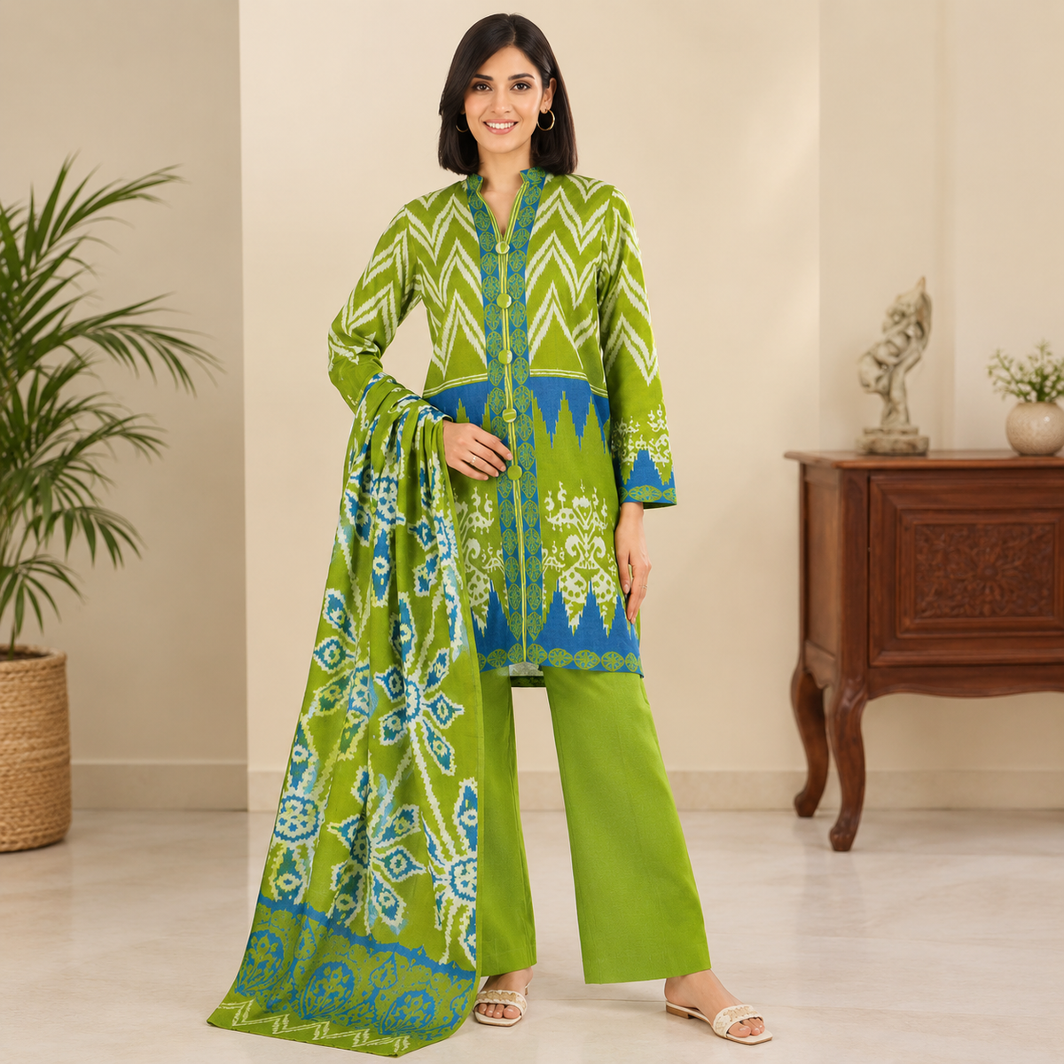 Gul Ahmed 3-Piece Khaddar Unstitched Suit