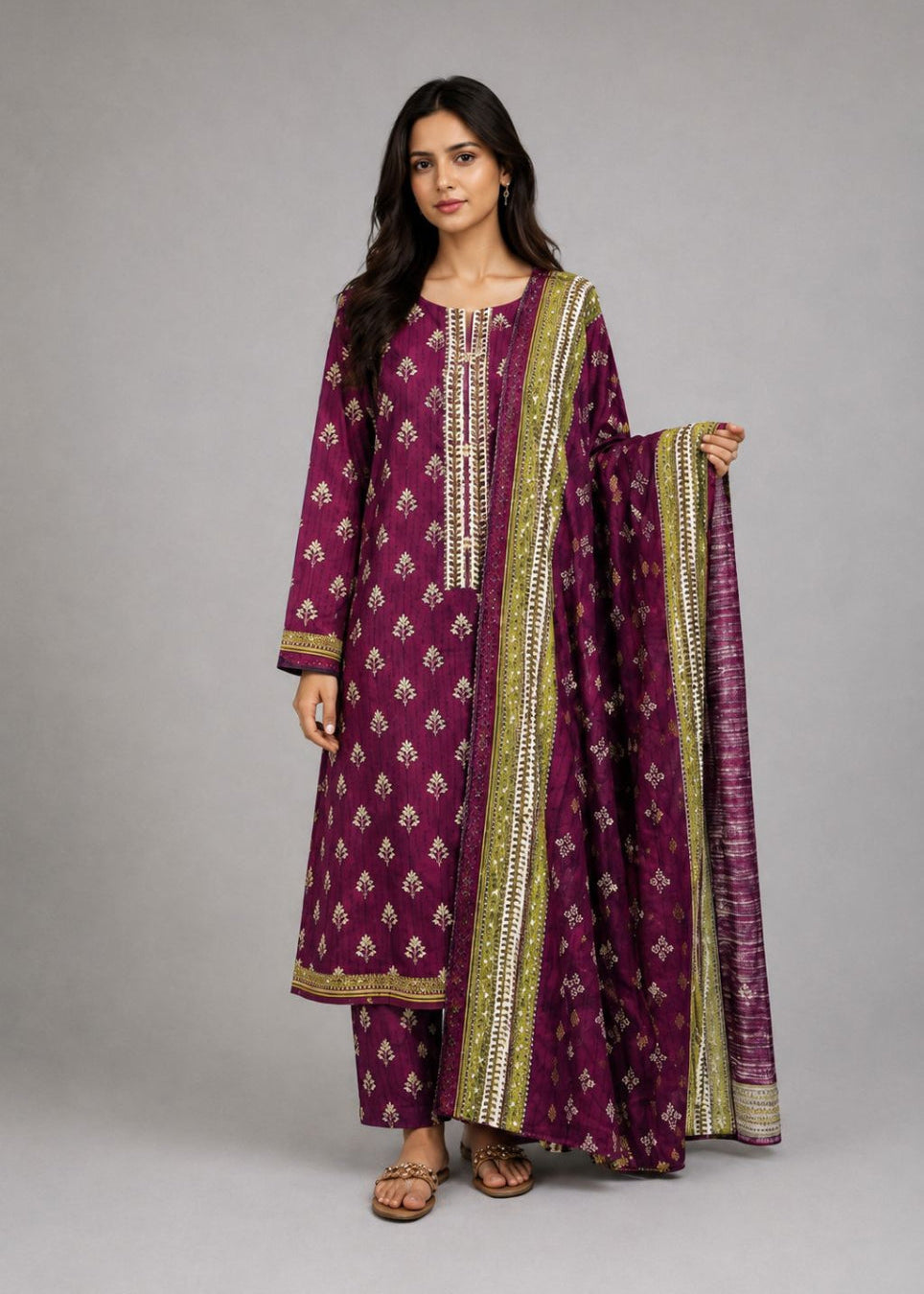 Mor Bhag by Beechtree – 3 Piece Unstitched Khaddar Suit
